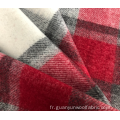 Vérifiez le motif de laine de laine mixte tissu tartan rouge